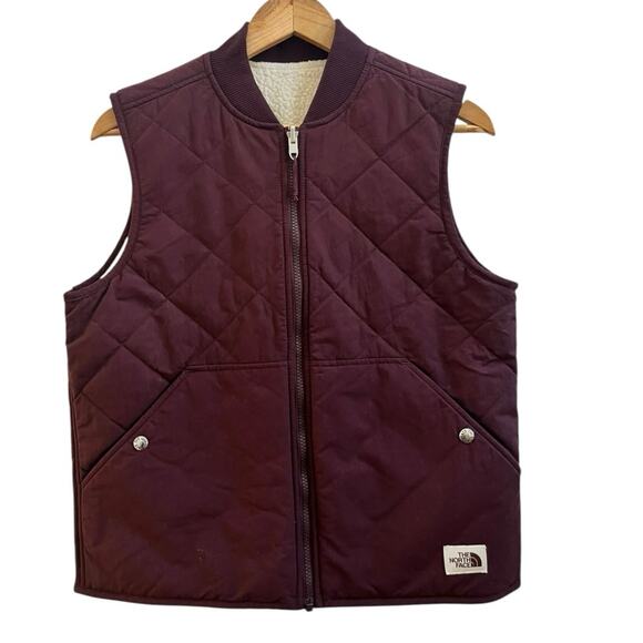 North Face Women’s Cuchillo Reversible Sherpa Lined Vest Medium Root Brown - Picture 4 of 13